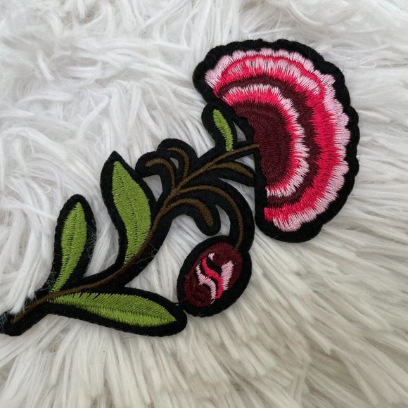 Flower Patches Lot of 6 Patches Red/Green Embroidery Iron On Patches Set of 6 - Picture 8 of 10